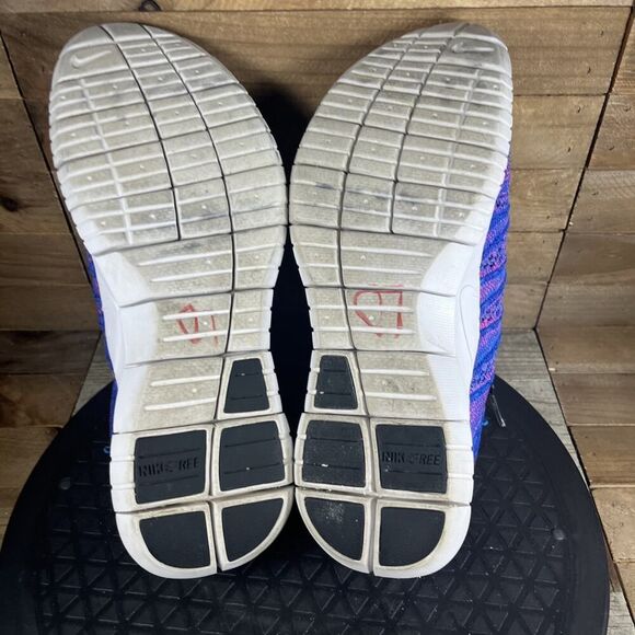 Nike Free Flyknit Chukka Women's Size 6.5 Running Shoes Hyper Pink Blue - Picture 9 of 10